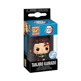 Funko Pop! Keychain: Demon Slayer - Tanjiro Kamado - Blutig - Neuartiger Schlüsselanhänger - Vinyl-Minifigur Zum Sammeln - Strumpffüller - Geschenkidee - Offizielle Handelswaren - Anime Fans