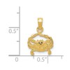 Solid 14k Yellow Gold Crab Pendant (11mm x 16mm)