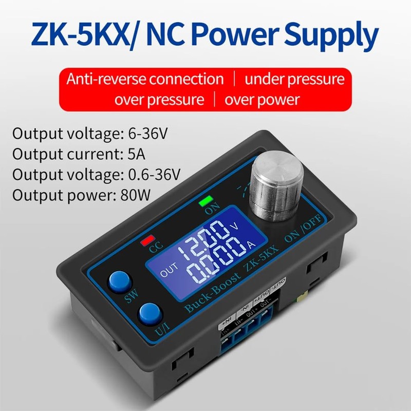 DollaTek DC Buck Boost Spannungswandler 0,6–36 V, einstellbare Spannung, Stromversorgungsmodul,