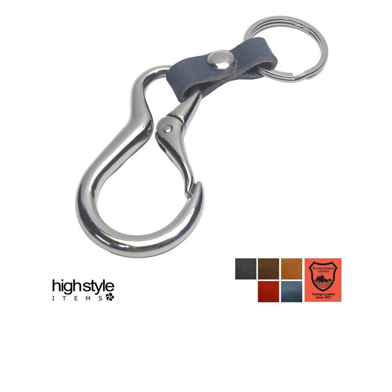 Highstyle Tochigi Leather & Carabiner Base Grade Key Chain, Black
