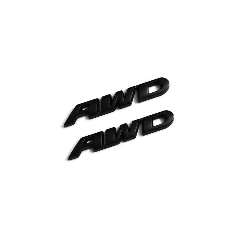 PTDecals 2 PCS Black Metal AWD Emblem Sticker Badge Decal