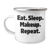 Funny Makeup Lover Gifts: Eat Sleep Makeup Repeat Inspirational Camping