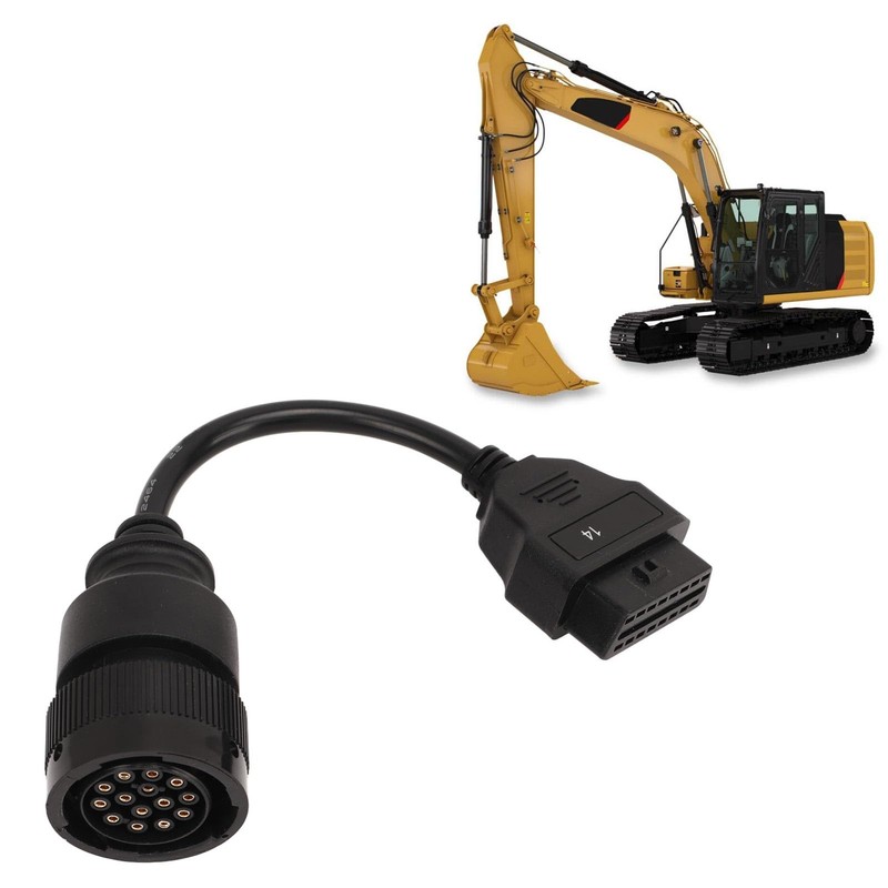 14pin Connector Cable,14 Pin Cable Excavator Diagnostic Adapter Connector Compatible