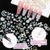 BELICEY 3D Nail Charms Set Aurora White Bow Flower Heart