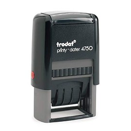 Stamp Trodat Printy Storage Stamp, Date Stamp 4750L Received Paid Booked Two-Tone Blue Red (Payed)