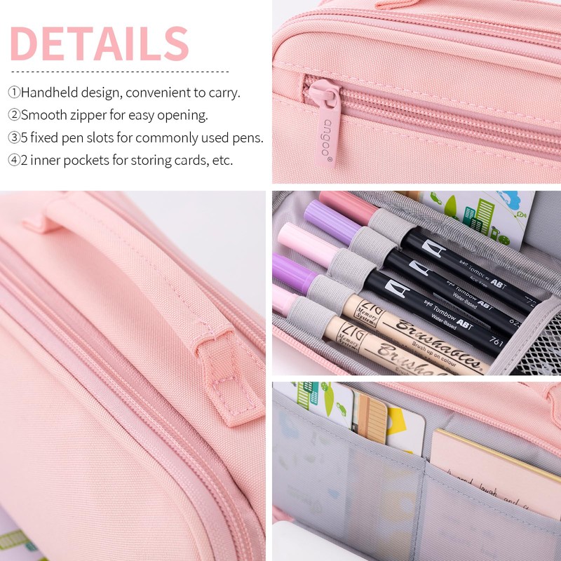 EASTHILL Large Capacity Pencil Case Pen Pouch Organizer Canvas Pencil