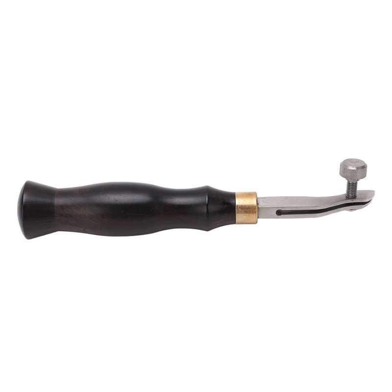 Leather Creaser 0.5mm Regulable Screw Ebony Handle Arc Design Stainless