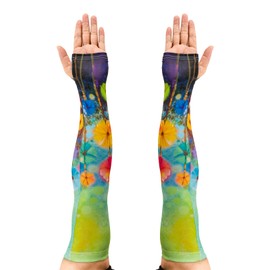 Mebiosi Gardening Sleeves for Women, Farm Sun Protection Arm Cooling Sleeves with Thumb Holes for Men Women for Gardening,Outdoor Sports Workouts (Blowball)