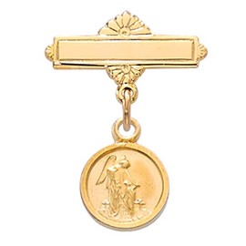Bonyak Jewelry Gold Plated Guardian Angel Baby Pin Boxed