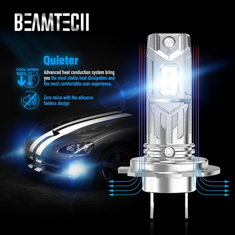 BEAMTECH H7 Bulbs,H7 Light Bulb Plug and Play No Adapter