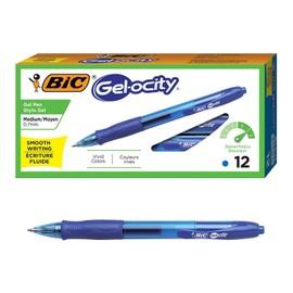 Gel-ocity Original Retractable Gel Pen, Medium Point (0.7 mm), Blue, 12-Count, Pack of 12