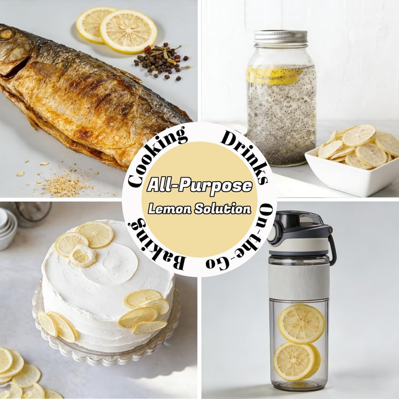 Freeze Dried Lemon Slices, No Sugar Added, 100% Natural Lemon,