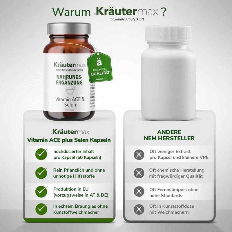 Kräutermax. Vitamin ACE & Selenium Capsules 1 x Pack of