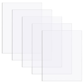 Zonon Polycarbonate Sheets Clear Plastic Sheet Thin Rigid Plastic Sheet Clear Polycarbonate Sheet Shatter Resistant Plastic Sheets for DIY Crafts Document Picture Frames(5 Pcs,8 x 10 x 0.04 Inch)