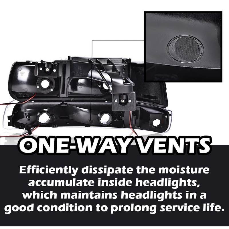 ALLGOOD LED DRL Headlight Assembly Front Headlamp Compatible with 99-02