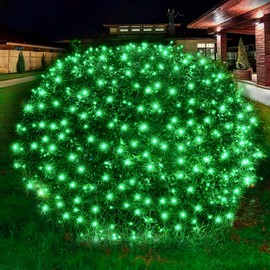 Dirnun Led Christmas Net Lights Green Outdoor Christmas Lights 160LED 5ftx7ft, Waterproof Outdoor Indoor Fairy Mesh Net Lights for Christmas Party, Yard, Patio, Trees, Shrubs, Bushes Decorations