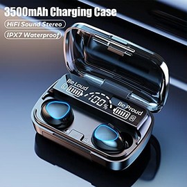 M10 Wireless Bluetooth Earbuds with LED Display Charging Case – HiFi Stereo Noise Cancelling Headphones for Gaming, Sports & Travel