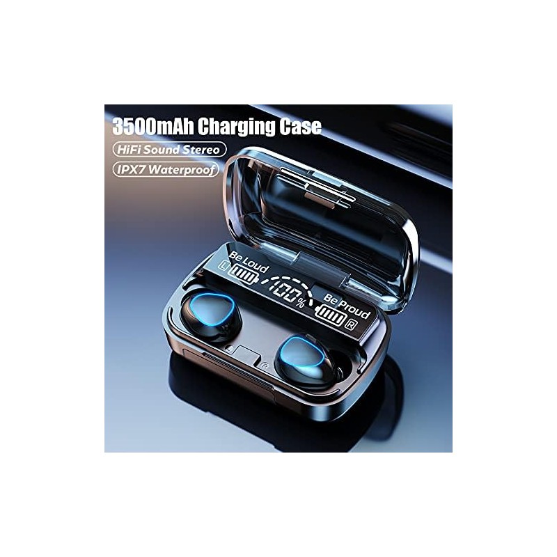 M10 Wireless Bluetooth Earbuds with LED Display Charging Case –