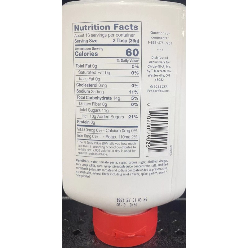 Chick-fil-A 2x Chick-Fil-A BARBEQUE Sauce 16 Fl Oz Squeeze Bottle