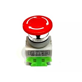 endlessparts 2 Pieces Emergency stop switch yellow ring 22mm button NC NO 4pin mushroom A5