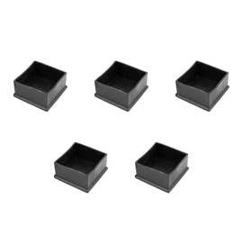 METALLIXITY Chair Leg End Cover (60mm x 60mm) 5Pcs, Square Rubber Furniture Feet Caps Floor Protector - for Sofa Table Patio Chairs, Black