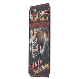 The Three Stooges Knucklehead Garage We'll Fix It Embossed Metal Sign - Funny Three Stooges Wall Decor - Great Gift Idea