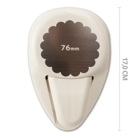 Punch - large wave circle, flower/blossom, 7.6 cm - paper punch, hole punch, motif punch for crafts, for labels, table decorations, suitable up to 220 g/m²