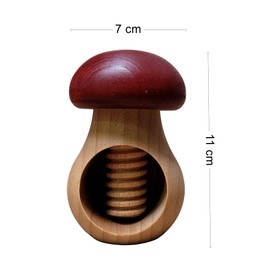 Wooden World Nussknacker aus natürlichem Buchenholz – sehr massiver Pilz weinrot