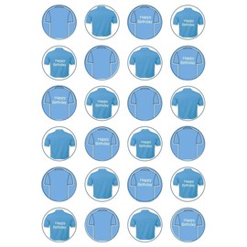 24 Rice/Wafer Paper Edible Cupcake Toppers (Football Team - Design D)