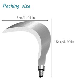 Bustlwor 4 Stück Doppelsense aus Manganstahl, Räumsichel, Mehrzweck-Garten-Jäten-Gras-Sichel, zum Entfernen von Wasserpflanzen (Einzelschneidkopf)