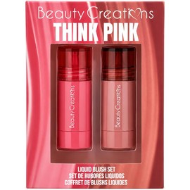 Beauty Creations - Think Pink Set de Rubores Líquidos - 2 Tonos Modulables con Acabado Radiante y Fórmula Ligera