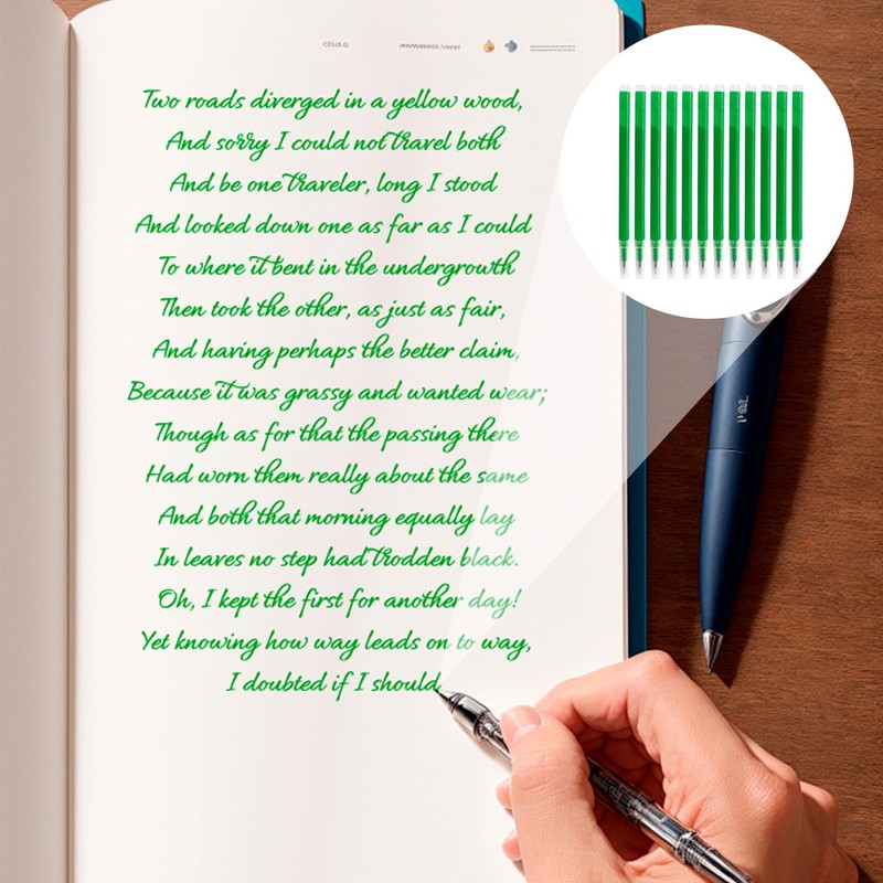 Pack of 12 Erasable Refills Green 0.5mm High Quality Compatible