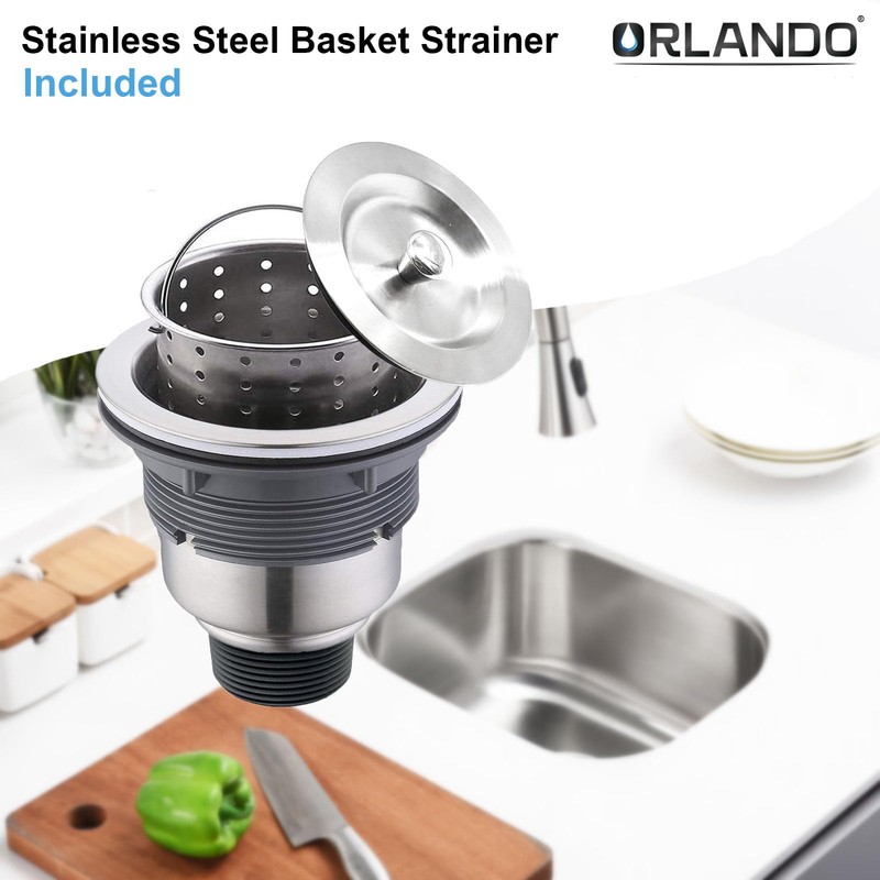 ORLANDO 13x13 inch Undermount Bar Sink, 18-Gauge Stainless Steel Single