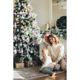 16Pcs Christmas Tree Decorations Christmas Baubles Christmas Ball Ornaments Decorative Balls Shatterproof Christmas Baubles Hanging Decorations for Xmas Tree Holiday Wedding Party (Pink)