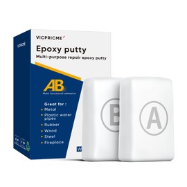 vicrpicme epoxy Putty, Two-Component Fast Repair of Metal, Plastic, Wood, Swimming Pools, downpipes, Ceramic Tiles, Ceramics, Sculpture, high-Strength Adhesive Crack Filling Putty(White 200g)