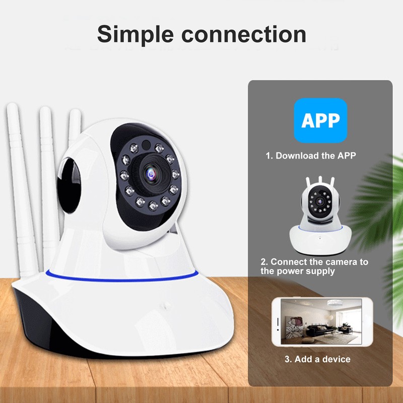3 Antenna Monitor Camera 2MP 1080P Night Vision Motion Detection