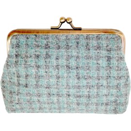 丸眞 ポーチ(小) ブルー W14×H10×D3cm ブークレ 英国 MOON社 ウール生地使用 0405005700