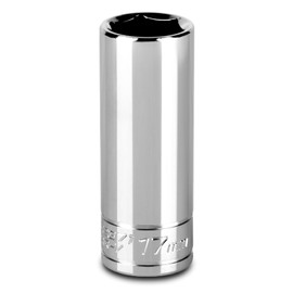 Capri Tools 17 mm Deep Socket, 3/8-Inch Drive, 6-Point, Metric