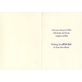 Designer Greetings Blue Vintage Key Chain New Home Congratulations Card