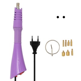 Hot Fix Applicator with 7 Tips Iron Rings Energy Saving Metal DIY Hot Fix Machine for Clothes Purple