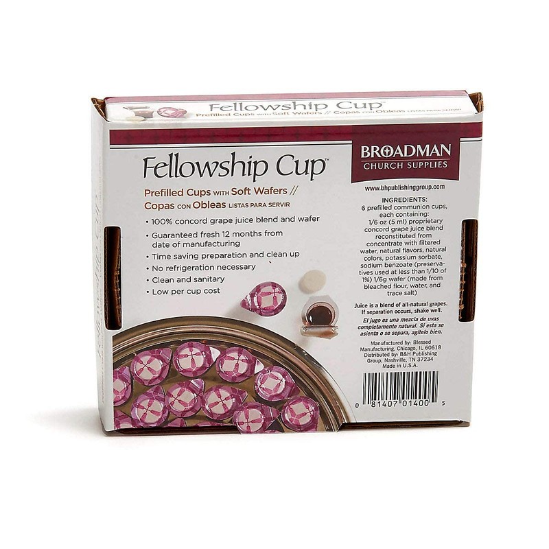 Broadman Church Supplies Pre-filled Communion Fellowship Cup, Juice and Wafer