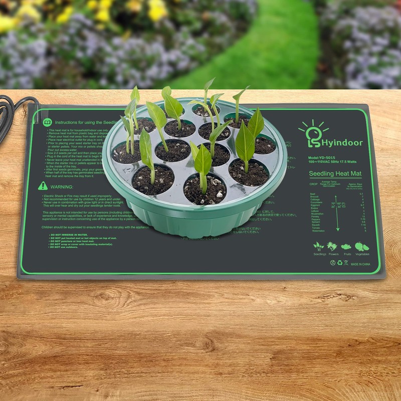 Hyindoor 10"x20.75" Heat Mat, Gardening Germination Mat, Seedling Mat, Related