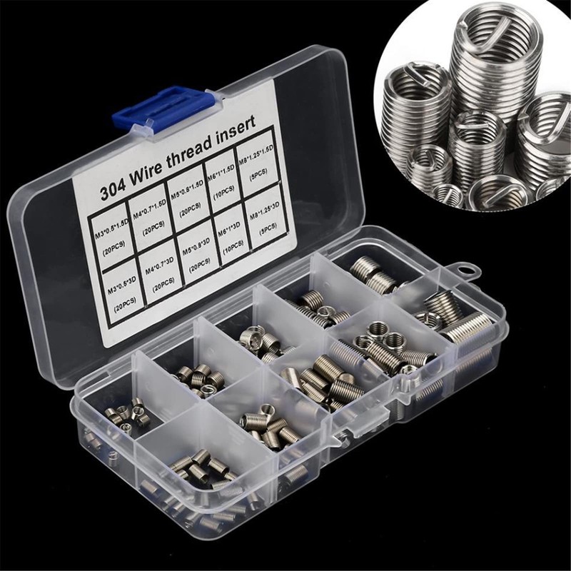 WANGCL 150PCS Threaded Inserts Helicoil kit Stainless Thread Repair Kits