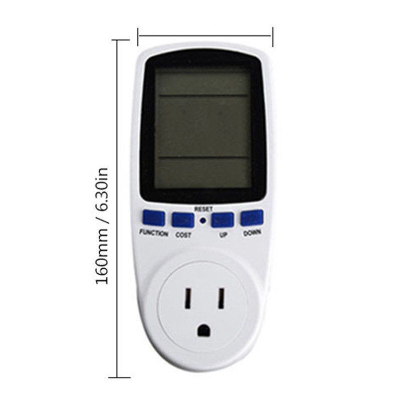 Power Meter LCD Display 0W-9999W Electrical Energy Monitor for Household