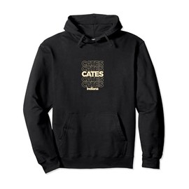 Vintage Cates, Indiana Repeating Text Pullover Hoodie
