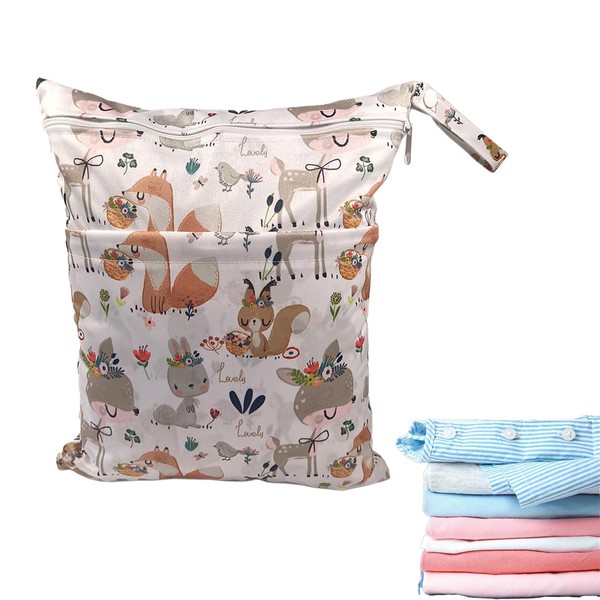 Jimkply 1 Piece Waterproof Nappy Bags, Reusable Wet Bags, Nappy