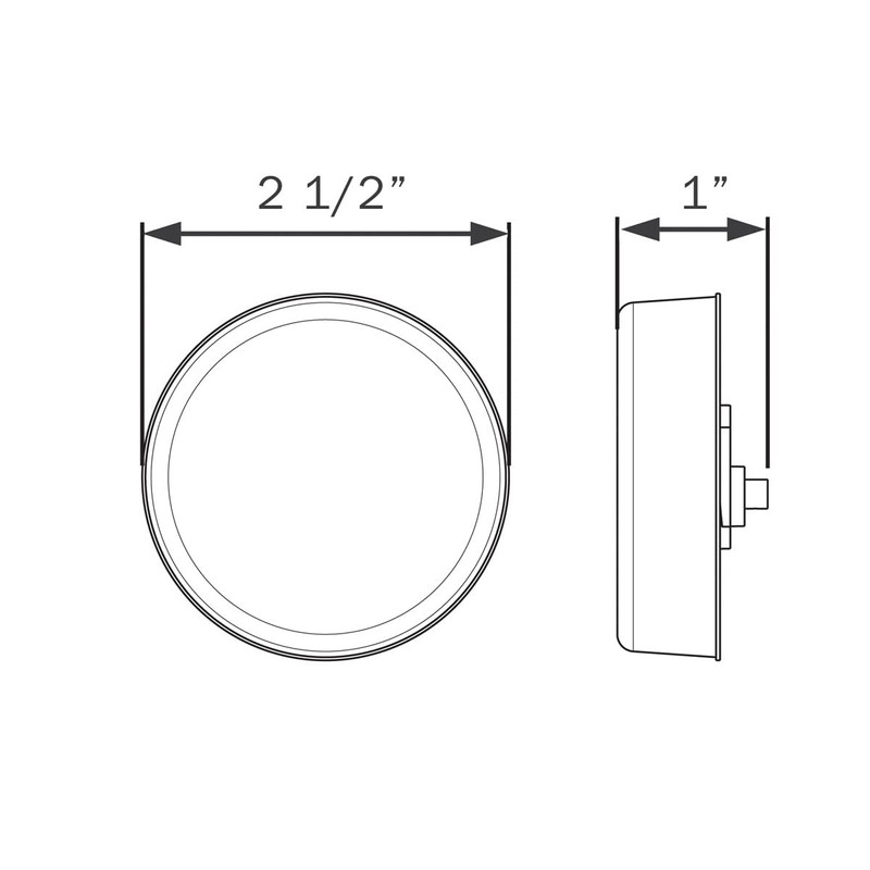 Optronics 2 1/2" Round Amber 3 Diode LED Marker Clearance
