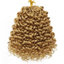 7 Packs GoGo Curl Crochet Hair 8 Inch Short Curly Crochet Hair for Women Deep Wave Beach Curl Crochet Braids Synthetic Braiding Hair Extensions(12 Inch, #27)