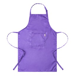 Zihuatailer Purple Kids Baking Apron Cooking Apron with Pockets for Boys and Girls, 5-12 Years, purple