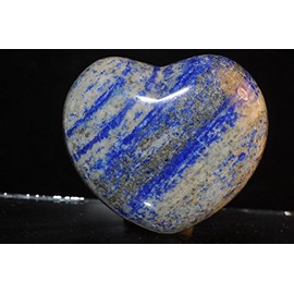 • Bella-gems • 40x45x25mm Exquisite~Natural Afghanistan Pyrite LAPIS LAZULI Jumbo Puff Heart-Reiki Energized -Palm/Pocket Stone - O1160